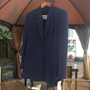 Vintage Dana Buchman navy silk pant suit sz 6 NWT